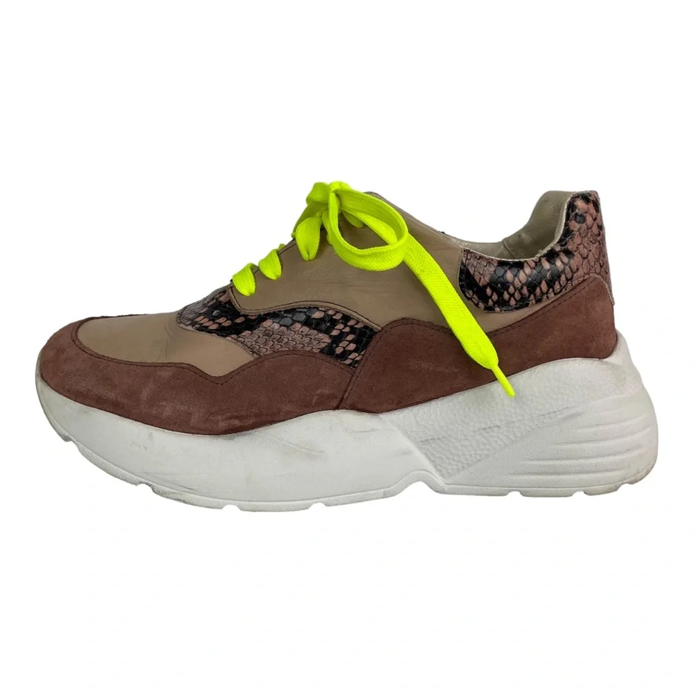 Twin-Set Milano (Italy) Leather Snake Platform Sneakers‎ Size 40 (US 9)